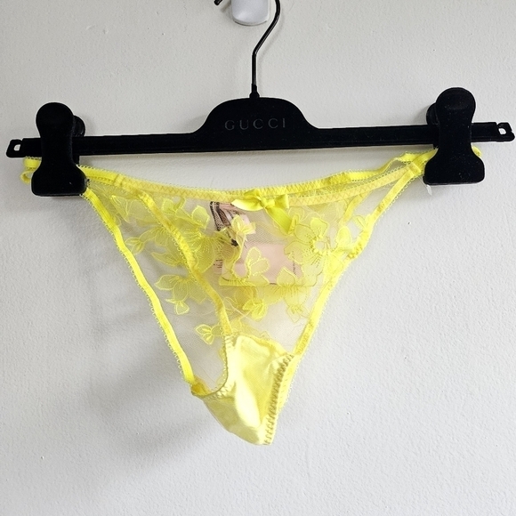 New Agent Provocateur Florelai Lace Nude/Yellow Brief Panties NWT AP 4/Large - Picture 10 of 16
